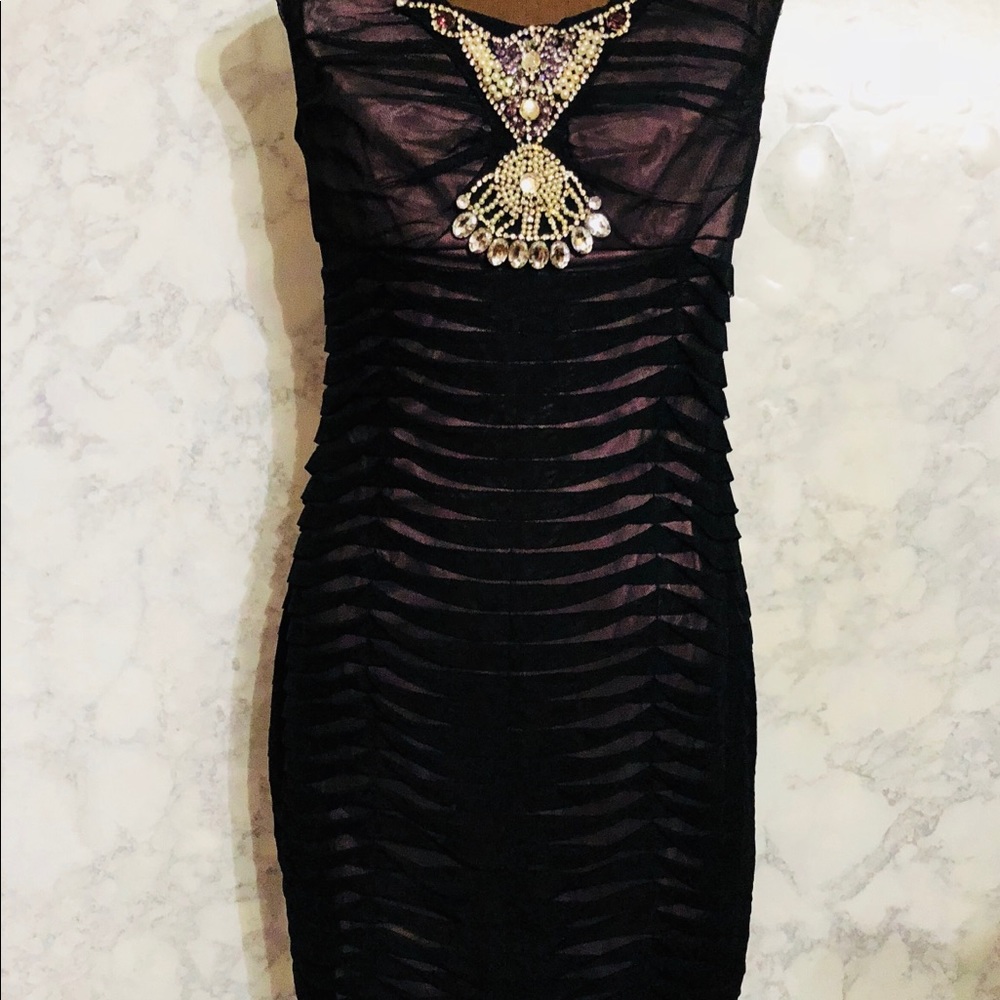 Adrianna Papell Size 10 Black and Purple dress